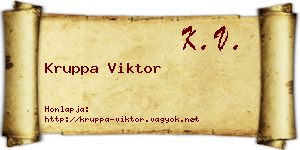 Kruppa Viktor névjegykártya